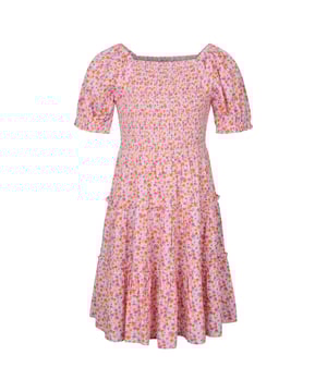 Materialzusammensetzung (%): 100% Viskose. Design: Blumen, bedruckt. Gewebetechnik: Flexibel, Leicht. Elastisch, Gerafftes Mieder. U-Boot-Ausschnitt . Puffärmel, Kurzärmlig. Hinweis: Von Feuer fernhalten.
