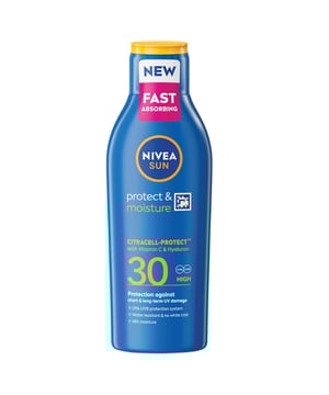 Experience ultimate sun protection with Nivea Sun Care Protect & Moisture Lotion SPF30 in a 400ml bottle. Formulated with Citracell-Protect™, Vitamin C, and Hyaluronic Acid, this sunscreen provides immediate UVA/UVB protection and helps reduce oxidative stress. Enjoy hydration for up to 48 hours with a lightweight, non-greasy formula that absorbs quickly. Eco-friendly, free from harmful UV filters and microplastics, and packaged in 96% recycled materials. Ideal for families and outdoor enthusiasts.