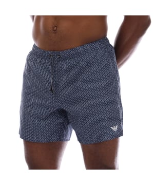 Heren Woven Armani Zwemshort in blauw.- Elastische tailleband met koord.- Zijzakken.- Achterzak.- Normale pasvorm.- 100% Polyester.- Ref: 2117400P465535