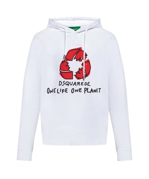 Dsquared2 Sudadera con capucha blanca, 100% algodón, Logo en el pecho, Regular Fit, Se ajusta a la talla real, Manga larga, Con capucha, Hecho en Italia, Ropa casual, Sudadera con capucha blanca