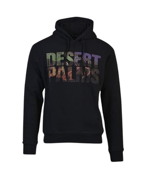 Dsquared2 zwarte hoodie, 100% katoen, vet icoonlogo op de borst, normale pasvorm, valt normaal qua maat, lange mouwen, capuchon, vrijetijdskleding, zwarte hoodie
