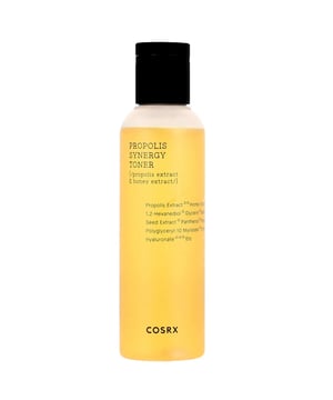 Revitalize your skin with COSRX Full Fit Propolis Synergy Toner, a lightweight essence for dull and dehydrated skin. Infused with 72.6% Black Bee Propolis Extract and 10% Honey Extract, this toner nourishes and hydrates while promoting a radiant glow. It offers antibacterial and antioxidant benefits, optimizing moisture levels and providing anti-aging effects. Ideal as the first step in your skincare routine, it enhances nutrient absorption when paired with CosRX Propolis Light Ampoule. Hypoallergenic and cruelty-free, this toner is free from harmful additives.