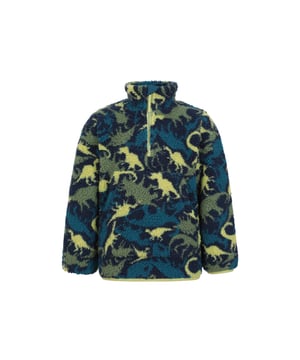 100% Polyester. Fabric: Borg, Soft Touch. Design: All-Over Print, Dinosaur. Fabric Technology: Insulating. Neckline: High-Neck. Sleeve-Type: Long-Sleeved. Pockets: Kangaroo. Fastening: Half Zip, Pull Over. 3-4 Years: 22.5 in. 5-6 Years: 24 in. 9-10 Years: 28.5 in. 7-8 Years: 26 in. 2-3 Years: 21.5 in.