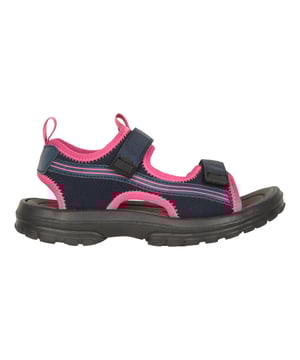 Gewebetechnik: langlebig. Gewebe: Jerseyware. Marke: Mountain Warehouse. Obermaterial: Synthetischer Stoff. Klettverschlussriemen. Einlegesohle: gepolstert, EVA. Laufsohle: Synthetischer Stoff, TPR. geformtes Fußbett, Anziehlasche. Absatz: Flach. Design: Kontrast. Zehenstil: offen. Futterstoff: Neopren, Weich, Synthetischer Stoff.