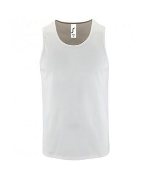 100% Polyester. Fabric: Textured. Design: Plain. Neckline: Round Neck. Sleeve-Type: Sleeveless. Fabric Technology: Breathable. Bound Armholes, Bound Neckline, Tearaway Label, Twin Needle Hem. 140gsm. Sustainability: ACCORD, Amfori, BSCI, Fair Wear Approved, Oeko-Tex Standard 100 Certified, PETA-Approved Vegan, REACH, Sustainable Apparel Coalition. Suitable for: Sublimation. S: 38 in. M: 40 in. L: 42 in. XL: 44 in. XXL: 47 in. 3XL: 49 in.
