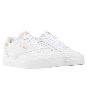 Marke: Reebok. Obermaterial: Synthetischer Stoff. Futterstoff: Lux, Synthetischer Stoff. Mittelsohle: gepolstert, DMXAir, EVA Schaum, Schaumstoff, Mikro-Luftbläschen. Laufsohle: Gummi. Externer Fersenclip, Gepolsterter Schaftrand, Gepolsterte Zunge, Perforierte Zehe, Verstärkte Zehe. Absatz: Flach. niedrig geschnitten. Design: Kontrast Detail, Logo. Zehenstil: Rund. Zum Schnüren.