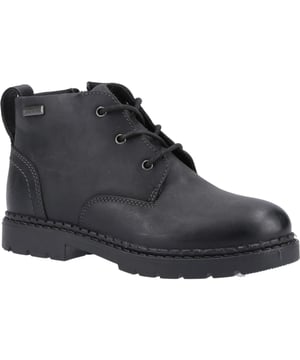 Upper: Leather. Lining: Textile. Insole: Cushioned, Moulded, PU Foam. Outsole: TPR. Fabric Technology: Breathable, Water Resistant, Waterproof Membrane. Cement Construction, Chunky Grip, Pull Tab, Taped Seams, Textile Sock. Low Heel. Cut: Ankle. Design: Badge, Plain. Fastening: Adjustable, Lace Up, Side Zip.