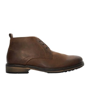 Bovenkant: Leder. Voering: Leder. Binnenzool: Gemerkt. Loopzool: Bekleed, Rubber. 3 Oogjes. Gepolijste teen, treklipje. Lage blokhak. Snit: Enkel. Ontwerp: Effen, Gestikt. Teenstijl: Rond. Sluiting: Vetersluiting.