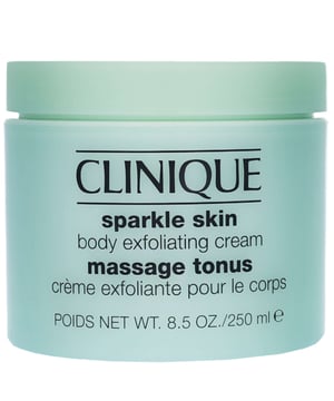 Revitalize your skin with Clinique's Sparkle Skin Body Exfoliating Cream, specially formulated to buff away dry patches on heels, elbows, and knees. This luxurious cream effectively removes dead skin cells, leaving your skin feeling fresher and smoother. It enhances the skin's ability to absorb moisturizers and self-tanners for a radiant glow. For best results, apply in the shower on wet skin, massaging into rough areas. Avoid applying to the face or neck. Perfect for women seeking a soft, polished complexion.