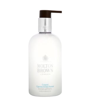 Experience the invigorating essence of the ocean with Molton Brown's Coastal Cypress & Sea Fennel Hand Lotion. This luxurious lotion combines marine-inspired notes of salt, blue cypress, and Australian sea fennel to provide a refreshing and aromatic experience. Perfect for unisex use, this 300ml hand lotion hydrates and revitalizes your hands, leaving them feeling soft and nourished. Embrace the spirit of adventure while knowing you are using a cruelty-free product, approved by Leaping Bunny. Treat yourself to this essential bath and body care.