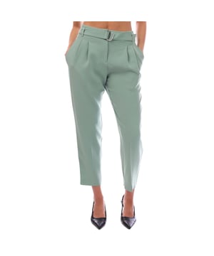 Dames BOSS Tapiah Regular-fit cropped broek van kreukherstellend crêpe in open groen.Cropped broek met taps toelopende pijpen en hoge taille van BOSS Womenswear. Deze regular-fit broek is gemaakt van kreukherstellende Japanse crêpe. Dit product is gemaakt van cellulosevezels afkomstig van natuurlijk ruw houtmateriaal en afkomstig uit verantwoord beheerde bossen.- Normale pasvorm- Hoge taille- Knoop- en ritssluiting- Ritssluiting- Taps toelopende pijpen- Plooi voor- Zakken onder voor: Franse zak- Zakken onder achter: Pasvoetwijdte: 36cm- Hoofdmateriaal: 69% Triacetaat 31% Polyester Zakken: 100% Katoen.  Machinewasbaar.- Ref: 50490037-351