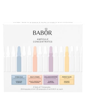 Discover the BABOR Bestseller Ampoule Collection, featuring 28 unique ampoules for radiant skin. Each ampoule contains potent active ingredients for instant results. Experience reduced wrinkles and enhanced firmness with the Perfect Glow, or boost vitality with the Multi Vitamin formula. Hydrate with Hydra Plus using low-molecular hyaluronic acid for smooth skin. The Collagen Booster enhances elasticity and reduces aging signs. Ideal for all skin types, this collection is your key to healthy, vibrant skin.