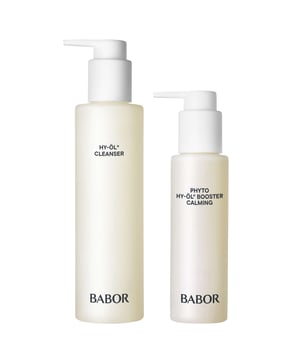Experience ultimate skincare with the BABOR Cleansing HY-ÖL & Phyto HY-ÖL Booster Calming Set. This award-winning duo combines natural oils and water for a revolutionary two-phase cleansing experience. The HY-ÖL Cleanser, enriched with soy, sesame, and peanut oils, removes impurities while maintaining your skin's moisture balance. The Phyto HY-ÖL Booster enhances this ritual, providing nourishment and protection with soothing chamomile and calendula extracts. Enjoy refreshed, smooth skin free from tightness. Perfect for sensitive skin, this set is your solution for a radiant complexion.