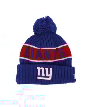 New Era NFL ISG24 New York Giants Beanie in blue.- Bobble on top of crown.- Upturned cuff.- Knitted crown with stripes.- New York Giants logo on front.- Giants wordmark on crown.- NFL logo on rear.- New Era Flag embroidered on left.- Fleece lined.- 90% Polyester  10% Wool.- Ref: 60662525