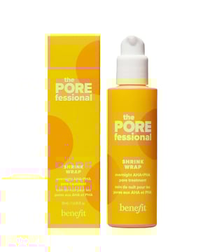 Transform your skin overnight with Benefit Face The POREfessional Shrink Wrap Treatment. This overnight formula combines Alpha Hydroxy Acids (AHA) and Polyhydroxy Acids (PHA) to reduce the appearance of pores, leaving your skin smooth, plump, and rejuvenated. Its jelly-glaze texture hydrates while you sleep, ensuring moisture retention. Dermatologist-tested for all skin types, this non-comedogenic treatment promotes clearer skin over time. Experience softer skin; 97% of users reported results after one use. Apply 2-3 pumps before bed and wake up refreshed.