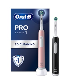 Transform your dental hygiene routine with the Oral-B Pro 1 Electric Toothbrush in stylish pink and black. As the number one brand recommended by dentists, this toothbrush features a professional timer that encourages effective brushing for a full 2 minutes. Its unique round brush head removes up to 100% more plaque along the gumline compared to manual toothbrushes, promoting healthier gums and a whiter smile. Enjoy three cleaning modes and integrated pressure control to protect your gums. The reliable battery with an LED indicator ensures you're always ready for a thorough clean.