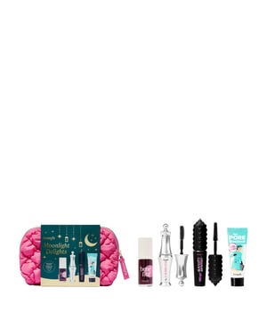 Indulge in the Benefit Moonlight Delights Beauty Set, featuring a luxurious collection of beauty essentials worth £67. This set includes the BADgal BANG! BIGGER, BADDER volumizing mascara in intense pitch black, The POREfessional smoothing face primer to minimize pores, the iconic Benetint rose-tinted lip and cheek stain, and the 24-HR Brow Setter for all-day brow perfection. Plus, enjoy a stylish FREE makeup bag to carry your favorites! Perfect for achieving a radiant look, this set is ideal for women who love beauty. Elevate your makeup routine with these must-have products!