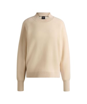 90% Virgin Wol, 10% Kasjmier. Stof: Gebreid, zachte aanraking. Ontwerp: Eenvoudig. Stoftechnologie: Ademend. Hem: Ribben. Halslijn: Crew Neck, Ribbed. Mouwtype: Met lange mouwen. Manchet: Ribbel. Bevestiging: Trek aan de achterkant. S: 33 in. M: 35 in. L: 37 in.