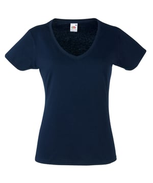 97% Baumwolle, 3% Polyester. Gewebe: Feinstrick. Design: Unifarben. Mit Band im Nacken, Geformte Seitennähte. Passform: Weibliche Passform. Nachhaltigkeit: Amfori-Freigabe, Better Cotton Initiative, Okeo-Tex zertifiziert. gerippt, V-Ausschnitt. Kurzärmlig. XS: 84 cm. S: 88,9 cm. M: 93,98 cm. L: 102 cm. XL: 112 cm. XXL: 116,84 cm.