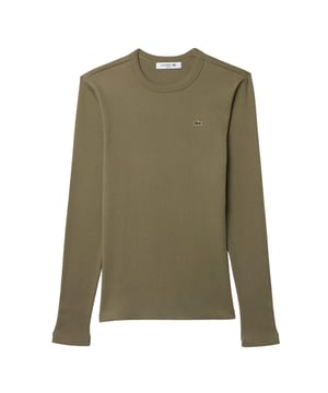 Materiaal: Biologisch katoen. Stof: Geribd. Ontwerp: Geborduurd logo, Effen. Hals: Crew Neck. Mouwtype: Met lange mouwen. Geschikt voor: Slank. 6 VK: 30 in. 12 VK: 35 in. 16 VK: 39 in.