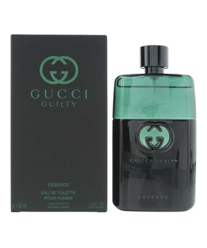 Gucci Guilty Pour Homme Essence Eau de Toilette is an Aromatic Fougere fragrance for men. Launched in 2024, this refined scent is best suited for the warmer seasons and ideal for daytime wear. It offers a clean and contemporary blend of aromatic herbs, radiant florals, and earthy woods, creating a sophisticated and effortlessly stylish fragrance.   

The fragrance opens with a fresh burst of lavender, complemented by the subtle spice of coriander, introducing a smooth and invigorating start. The heart reveals the luminous pairing of orange blossom and neroli, lending a citrusy floral elegance that is both bright and modern. The base settles into a warm and grounding fusion of patchouli and cedar, delivering a woody and masculine trail with a lasting impression.    

Ideal for those who appreciate fresh, aromatic, and modern fougère compositions, Gucci Guilty Pour Homme Essence is a confident and polished scent, housed in a classic sleek black bottle with green coloured glass that reflects its vibrant and contemporary character.    

Top Notes: Lavender, Coriander.  
Middle Notes: Orange Blossom, Neroli.  
Base Notes: Patchouli, Cedar.    

How to Apply: Apply it to your body's warmest points, such as the crease of your elbows and wrists, to intensify the longevity of the fragrance. Avoid rubbing after application, as this will reduce the longevity of the fragrance.   

For wrist application, apply the fragrance after hand washing.