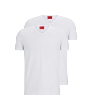 96% Baumwolle, 4% Elastan. Design: Rückseitiger Aufdruck, Logo, Unifarben. Passform: Schmal. Kurzärmlig. V-Ausschnitt. S: 93,98 cm.