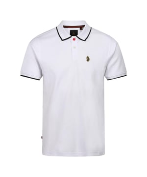 36% Modal, 33% Katoen, 31% Polyester. Ontwerp: Geborduurd logo. Halslijn: Geribd, getipt, omgeslagen kraag. Manchet: Geribd, Getipt. Mouwtype: Korte mouwen. Klep met 3 knopen, Binnenklep, Taps toelopend, Boorddetail. Geschikt: Regelmatig. 235gsm. S: 38 in. M: 40 in.