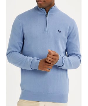 This sweater is perfect for year-round wear. Featuring a zip neck with contrast stripes inside neckline, and an embroidered crew oars logo on the chest. This sweater exudes sophistication and luxury.

29" Shoulder to Hem.