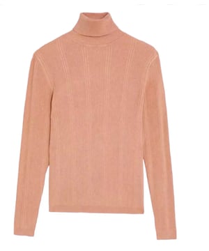 Stay warm and cozy in this fashionable ribbed jumper that offers a textured appearance. Designed with a slim fit, it includes a roll neck and long sleeves for added comfort, making it a versatile addition to your wardrobe. Enjoy the timeless yet modern style of this easy-to-wear staple.

25" Shoulder to Hem.