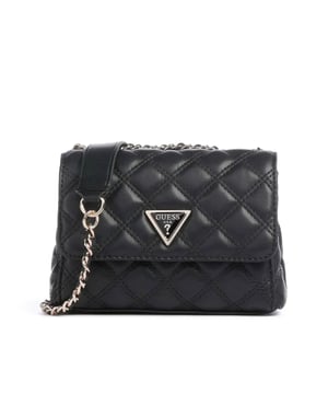 Sac bandoulière Guess Giully Femme Noir Polyurethane. Authentique Bagagerie de la marque Guess - design streetwear/sportswear de Guess - Guess pour Femme fashion, parfait pour la vie de tous les jours - Sac bandoulière Guess de couleur Noir s'associe parfaitement avec le reste de votre dressing - matiere Polyurethane confortable -   classic - Giully -