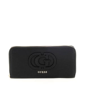 Portefeuille Guess Calebra Femme Noir Polyurethane. Authentique Bagagerie de la marque Guess - design streetwear/sportswear de Guess - Guess pour Femme fashion, parfait pour la vie de tous les jours - Portefeuille Guess de couleur Noir s'associe parfaitement avec le reste de votre dressing - matiere Polyurethane confortable -   classic - Calebra -
