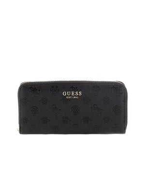 Portefeuille Guess Phoebe 4G Peony Femme Noir Synthétique. Authentique Bagagerie de la marque Guess - design streetwear/sportswear de Guess - Guess pour Femme fashion, parfait pour la vie de tous les jours - Portefeuille Guess de couleur Noir s'associe parfaitement avec le reste de votre dressing - matiere Synthétique confortable -   classic - Phoebe 4G Peony -