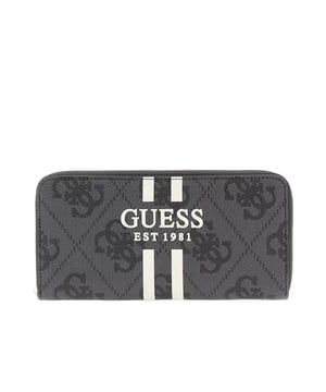 Portefeuille Guess Laurel Maxi 4G Femme Noir Polyurethane. Authentique Bagagerie de la marque Guess - design streetwear/sportswear de Guess - Guess pour Femme fashion, parfait pour la vie de tous les jours - Portefeuille Guess de couleur Noir s'associe parfaitement avec le reste de votre dressing - matiere Polyurethane confortable -   classic - Laurel Maxi 4G -