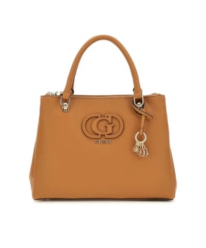 Sacs à main Guess Calebra Satchel Femme Marron Polyurethane. Authentique Bagagerie de la marque Guess - design streetwear/sportswear de Guess - Guess pour Femme fashion, parfait pour la vie de tous les jours - Sacs à main Guess de couleur Marron s'associe parfaitement avec le reste de votre dressing - matiere Polyurethane confortable -   classic - Calebra Satchel -