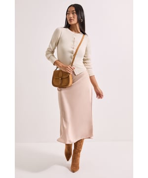 Petite Satin Bias Cut Skirt