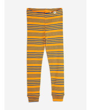 Mini Rodini incorporate environmentally friendly properties into their aesthetics. These unisex orange stripe leggings are engineered from beautiful organic cotton. Inspired by 80s archives, they showcase an elasticated drawstring for a stylish and comfortable fit. Regular Waist Printed Model 100 Organic Cotton
