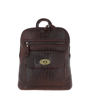 Crafted in beautiful croc print leather. Adding a modern, eco-friendly and a robust finish to the look and feel of this backpack.Expect luxe organising section not found with most backpacks and rucksacks out there. Fully lined, with a handy internal pockets to organise your handy essentials such as pens, and phone.At Ashwood, we select the leathers used for our accessories for their individual beauty, performance and feel. Each skin is unique, so any quirks are viewed as characteristic of leather’s natural appeal.Ashwood is a British Leather Design House with an overseas Award Listed Tannery and Fully Ethical and Audited factory which was achieved by hard work and stringent methods. Dimensions: (L) 24 cm x (W) 8 cm x (H) 27 cm.