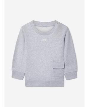 Elevate your young gentleman's wardrobe with the chic and contemporary 'Baby Boys Off Stamp Sweatshirt' in exquisite grey by Off White. Perfect for SS2025, this sweatshirt infuses effortless style with ultimate comfort. Designer Appeal Flaunting Off White's iconic aesthetic, this piece is a true sartorial staple. Luxurious Comfort Crafted from soft, top-tier fabrics ensuring all-day comfort. Versatile Shade Its timeless grey hue makes it an easy match with various outfits.An essential addition to any discerning young wardrobe, the 'Baby Boys Off Stamp Sweatshirt' promises to keep your little one looking fashionable and feeling comfortable. Secure this exquisite piece today!