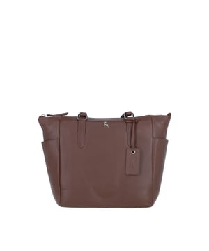 Upgrade your everyday style with this elegant leather handbag, crafted from premium leather hides for a luxurious feel. Designed for both function and sophistication, it features three external zip pockets and three internal zip pockets, ensuring effortless organization of your essentials. The silver-colored hardware adds a refined touch, while the 34 cm shoulder strap offers comfortable carrying. With a versatile design perfect for both casual and professional settings, this bag is an ideal companion for work, shopping, or outings. Dimensions: 27 cm (L) x 10 cm (W) x 26.5 cm (H).
