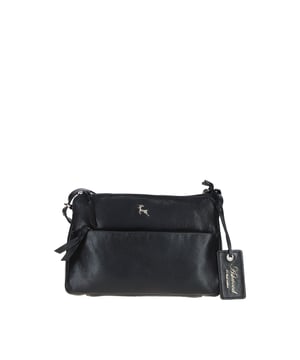 This elegant leather crossbody bag combines functionality and style, perfect for daily use. Made from premium leather with gold-coloured hardware, it offers a spacious main compartment, two internal pockets for organised storage, and an outer zip compartment for easy access to essentials. The adjustable shoulder strap provides versatile carrying options, ensuring comfort and practicality. Dimensions: (L) 23.5 cm x (W) 5.5 cm x (H) 15 cm.