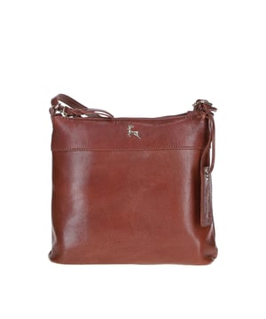 Discover the Ashwood Leather Crossbody Bag, a perfect blend of style and practicality crafted from genuine Ashwood leather. Featuring a main top zip closure, elegant golden hardware, and fully lined interior, this versatile bag offers ample organization with one slip pocket and one zip pocket inside, plus an additional zip pocket on the back. The bag is adorned with an Ashwood leather charm, enhancing its sophisticated look. With dimensions of 21 cm (L) x 6 cm (W) x 20 cm (H) and an adjustable dropdown length ranging from 37 cm to 75 cm, this crossbody bag is ideal for both casual and formal occasions, seamlessly combining timeless design and everyday functionality.