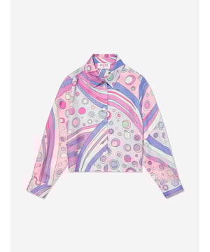 Emilio Pucci incorporate passion and fine detail into their designs. This girls rose multicolour blouse has vibrant patterning and pearlescent buttons. Made in Italy Collar Long Sleeves Straight Hem 100 Viscose