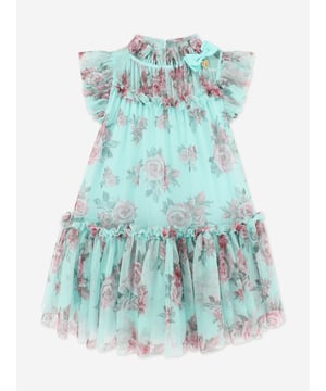 Introducing the exquisite Girls Marigold Roses Dress in Blue by Angels Face, an essential addition to your little girl's SS2025 wardrobe. Luxuriously crafted and wonderfully versatile, this dress promises style and comfort. Key highlights include Elegant Design Featuring a captivating blue tone enriched with marigold rose prints for a chic flourish. Premium Fabric Constructed with fine materials, ensuring both durability and delicacy on your child's skin. Perfect Fit Tailored to combine grace and ease, ensuring your girl moves freely while looking her best.Enhance her collection with this stunning piece from Angels Face. A harmonious blend of fashion and function, destined to be cherished.