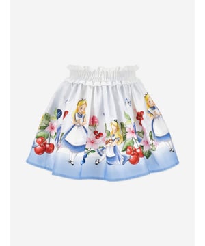 Introducing the enchanting Girls Alice In Wonderland Skirt in Blue by monnalisa. An exquisite addition to your young ladys wardrobe for SS2025, crafted with impeccable Italian finesse. Here's why its the pinnacle of girl's fashion Exquisite Italian Craftsmanship Expertly tailored for unrivalled quality and enduring charm. Captivating Wonderland Blue A vibrant shade that brings Alices adventures to life. Soft, Premium Fabric Ensures comfort style are never compromised.Revamp her collection with this timeless, playful piece. Perfect for making everyday magical!