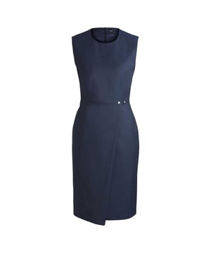 Futtermaterial (%): 64% Viskose, 36% Polyester. Design: Unifarben. Gewebe: Weiche Haptik, Twill. Passform: Schmal. Reißverschluss hinten, Verborgen. Metall Details, Schein-Umhang. Länge: 100 cm. Rundhalsausschnitt. Ärmellos.