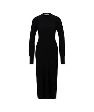 50% viscose, 27% polyester, 23% gerecycled polyamide. Stof: Gebreid, Stretch. Geschikt voor: Slank. Ontwerp: Logo, eenvoudig. Gevoerde. Hals: Crew Neck. Type mouw: Bisschop, met lange mouwen. Lengte: Midi. Stijl rug: Wikkel. Manchet: Gemonteerd, geribbeld. 6 VK: 30 in. 8 UK: 32 in. 10 VK: 33 in. 12 VK: 35 in. 14 VK: 37 in.