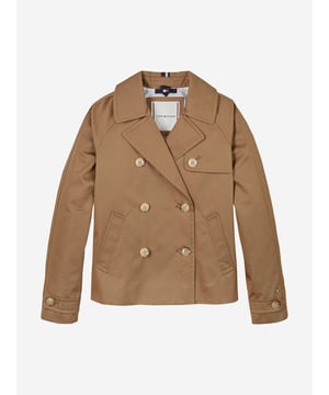 Introducing the SS2025 must-have Tommy Hilfiger's Girls Short Cotton Jacket in a chic brown hue. Perfectly tailored for the style-conscious young lady, this piece effortlessly marries sophistication with youthful charm. Key features include Elegantly Tailored A precise, chic cut that offers both comfort and style. Premium Cotton Crafted from high-grade cotton, ensuring durability and breathability. Versatile Hue The charming brown colour complements various outfits, ideal for any occasion. Designer Appeal Branded with the prestigious Tommy Hilfiger emblem, adding a luxe touch. Elevate her wardrobe with this exquisite jacket!