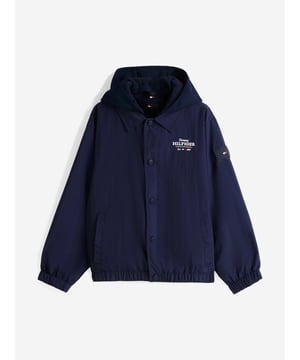 Unveil the essence of style with the Tommy Hilfiger Boys Coach 3 in 1 Jacket in sleek black, an essential for SS2025. Each detail is finely crafted for the fashionable boy Versatile Design Transforms for varying weather, ensuring stylish practicality. Superior Fabric Crafted with premium materials for unmatched comfort durability. Iconic Branding Subtle yet striking logos for that quintessential Tommy Hilfiger charm.Refine his look with this exquisite piece. Secure this timeless jacket today and let your young gentleman step out in unparalleled sophistication!
