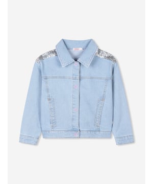 Billieblush apply a mischievous and quirky sensibility to their aesthetic portraits. This girls double stone and bleach short jacket encapsulates the label's fun and wild side. Engineered in a refined light blue denim via a stretchy quality. The back is decorated with a large motif of the sun depicted in multicoloured sequins. Wide Edges Classic Collar Closes With Push Buttons Pockets On Sides Main Material 99 Cotton 1 Elastane Pocket Lining 65 Cotton 35 Polyester Decoration 100 Polyester