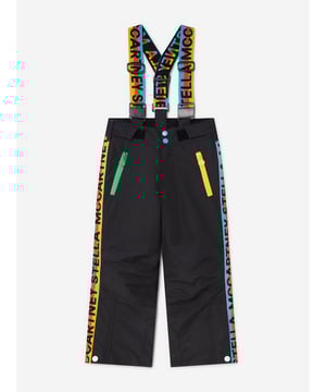 Dress your little adventurers in Stella McCartneys Kids Logo Ski Trousers in Black for AW2024. Expertly crafted to combine elegance with practicality, these trousers are essential for those brisk winter escapades. Key features include Insulative Fabric Specifically designed to retain warmth while ensuring breathability during active play. Durable Reinforcements Reinforced seams and robust materials withstand the rigours of child's play, ensuring longevity. Adjustable Fittings Elasticated waistband and adjustable straps offer a snug, comfortable fit, adapting to growing children.Upgrade your child's winter wardrobe with these stylish and practical ski trousersperfect for both boys and girls. Place your order today for standout seasonal style and performance!